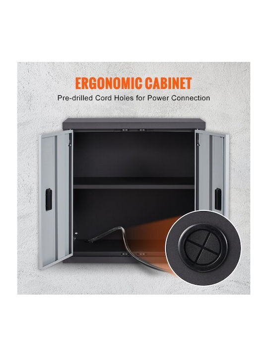 Vevor Folding Wall Cabinet Metal Garage Cabinet 26" Black Bgsgjj120lbseczz6v0