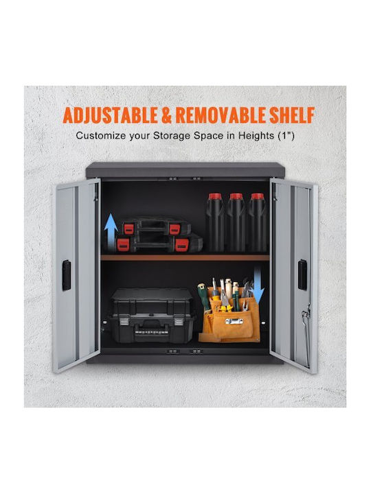 Vevor Folding Wall Cabinet Metal Garage Cabinet 26" Black Bgsgjj120lbseczz6v0