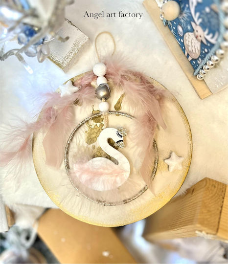 Hängender Schwan Ornament Hölzern