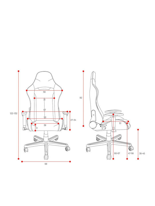 Diablo X-Starter Normal Size Artificial Leather Gaming Chair with Adjustable Arms Navy Blue