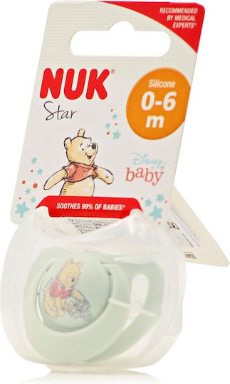Nuk Disney Pacifier Silicone with Case Winnie - Pistachio for 0-6 months