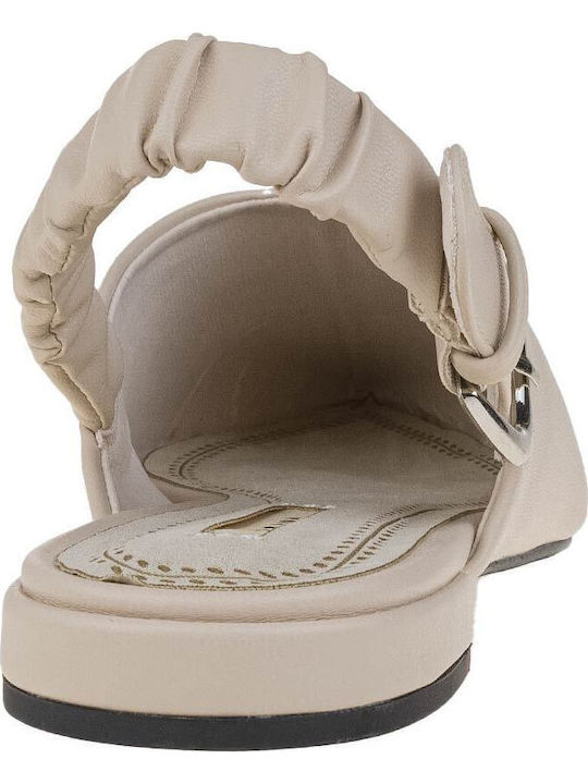 Pointy Slingback Ballerinas Beige