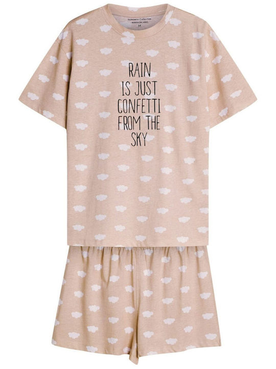 Henderson Sommer Damen Pyjama-Set Beige Nubes