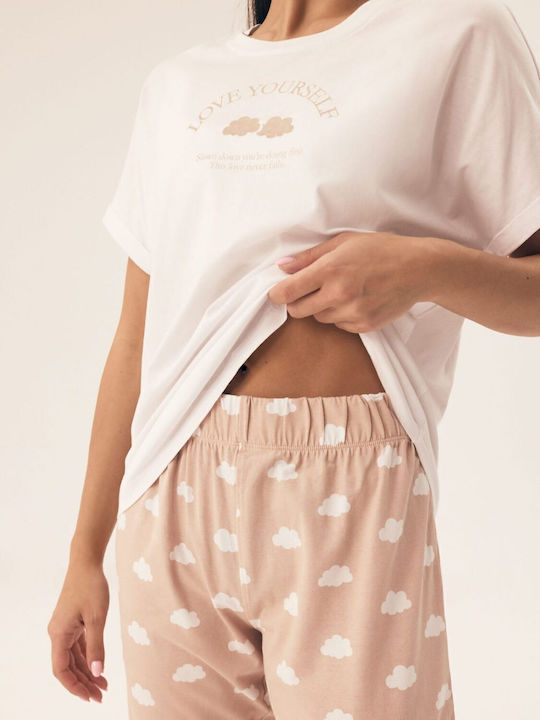 Henderson Winter Damen Pyjama-Set Ecru Nubes