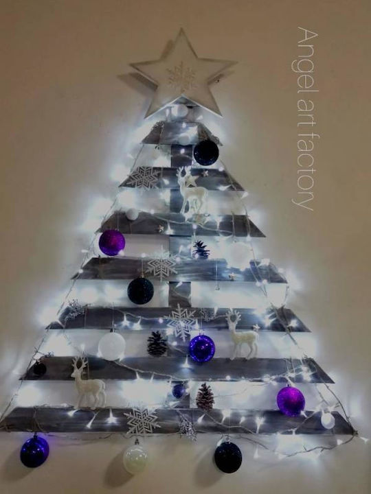 Christmas Decorative Wood Tree Electric White