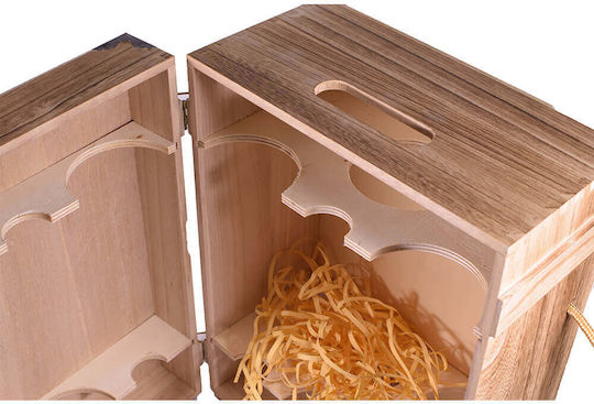 Giftland Ξύλινη Θήκη για Ποτό Μπεζ 22x19x22εκ.