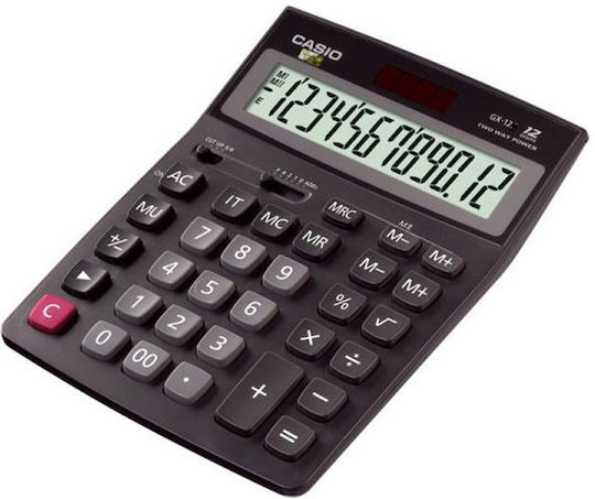 Casio Calculator 12 Digits in Black Color 1pcs