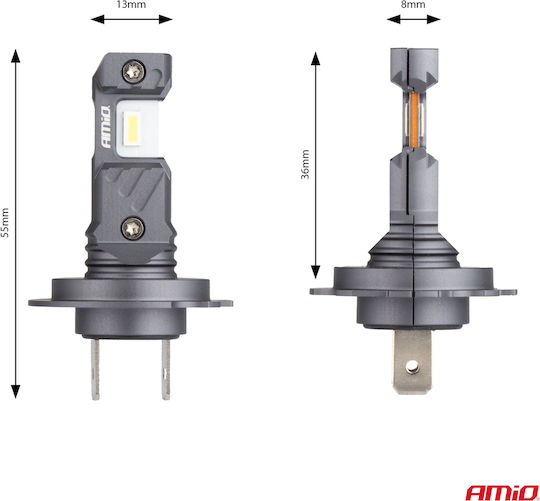 AMiO Lamps Car H7 / H18 Canbus LED 6000K Cold White 12V 60W 2pcs