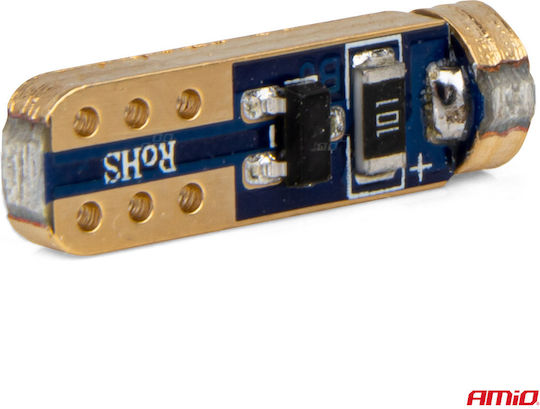 AMiO Λάμπες Αυτοκινήτου W1.2W / T5 LED Μπλε 12V 0.5W 2τμχ