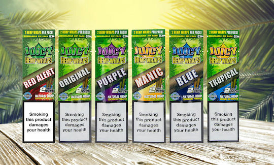 Juicy Jays Trabucuri Juicy Hemp Wraps Violet 5cm cu Aromă pentru Filtrare Strugure Violet 2 Bucăți