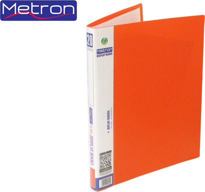 Metron Ντοσιέ Σουπλ με 20 Διαφάνειες για Χαρτί A4 Πορτοκαλί