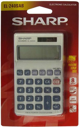 Sharp EL-240SAB Αριθμομηχανή Τσέπης 8 Ψηφίων σε Λευκό Χρώμα