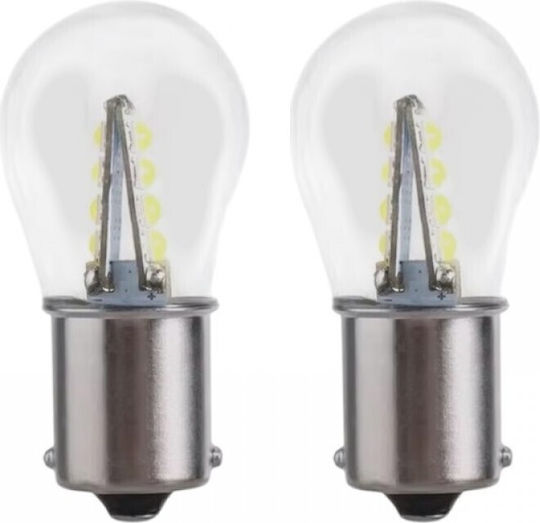 Λάμπες Αυτοκινήτου S25 LED Λευκό 12V 1.5W 2τμχ