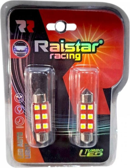 Raistar Лампи Автомобила LED 6000К Хладно бяло 12V 2бр