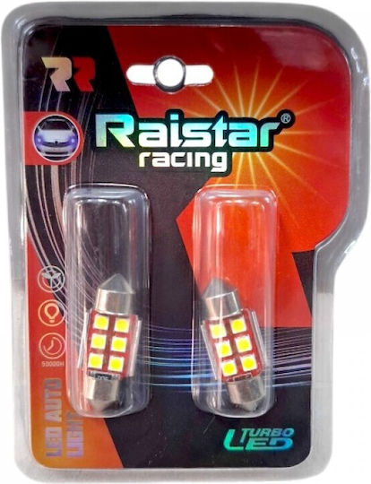 Raistar Лампи Автомобила LED 6000К Хладно бяло 12V 2бр