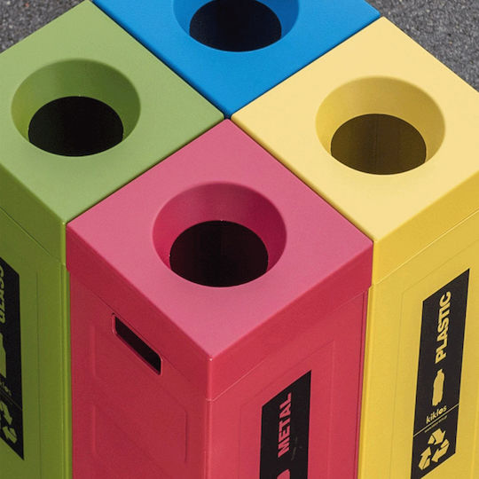 Viomes Cubo Recycling Recycling Plastic Waste Bin 70lt Red Red