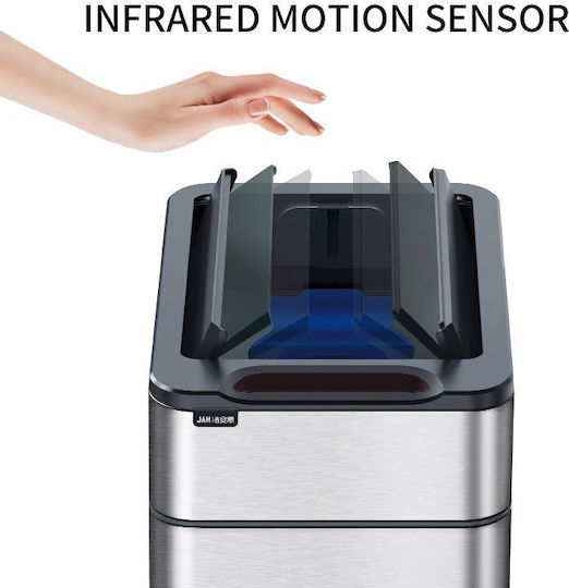 Delta Cleaning Plastic Waste Bin 9lt with Motion Sensor Inox
