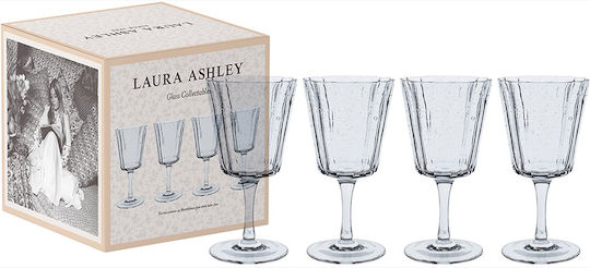 Laura Ashley Set of Glasses for White Wine made of Glass Stemmed 270ml 4pcs