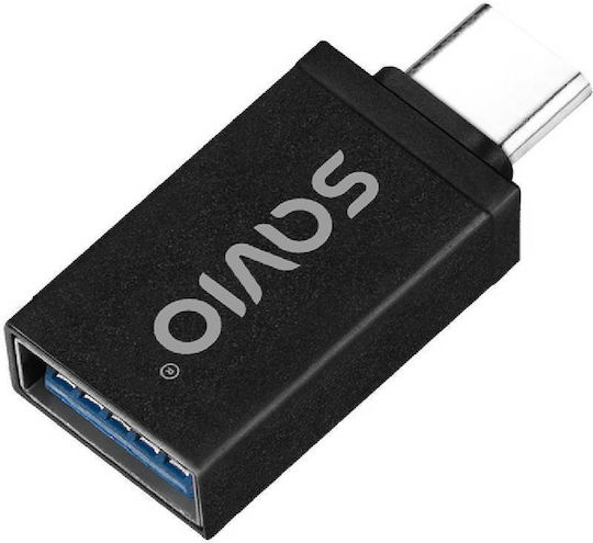 Savio Ak-80 Αντάπτορας Usb-a 3.1 F Usb 3.1 Type C M Μαύρο