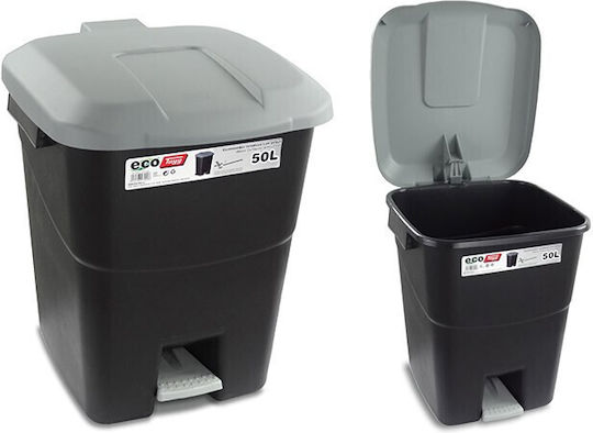Tayg Plastic Waste Bin 50lt with Pedal Black