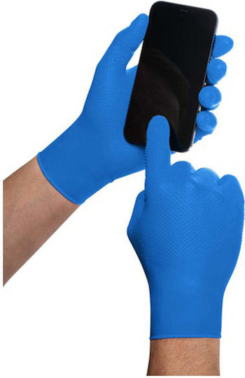 AMiO Gloves for Work Disposable Blue Nitrile 50pcs