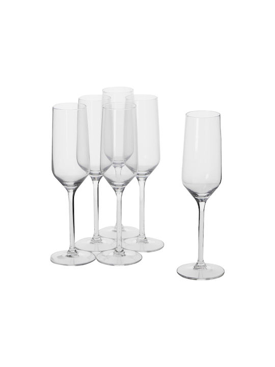 Alpina Appliances Set Gläser Champagner aus Glas Mit Stiel 220ml 6Stück