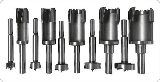 Yato Set of 10 Diamond Drills with Cylindrical Shank for Wood