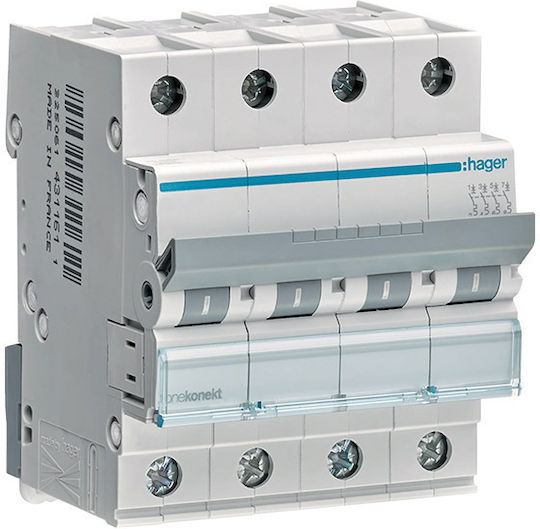 Hager Automatic Circuit Breaker 25A Four-pole AC MCN425A