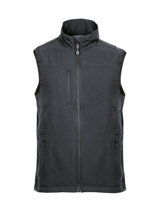 Fageo Softshell Men's Safety Vest with Fleece Lining Black