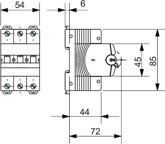 Gewiss Αυτόματη Ασφάλεια 10A Τριπολική AC GW92066