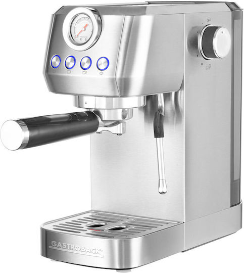 Gastroback Μηχανή Espresso 1350W Πίεσης 15bar Ασημί