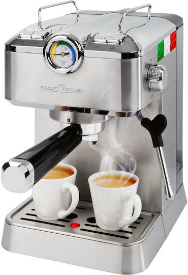 Profi Cook Mașină de Espresso 1100W Presiune 20bar pentru Cappuccino Gri