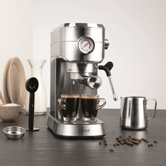Beem Mașină de Espresso 1450W Presiune 20bar pentru Cappuccino Argintie