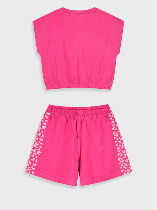 Energiers Set Pentru Copii Cu Pantaloni Scurți Fuchsia 2 Bucăți