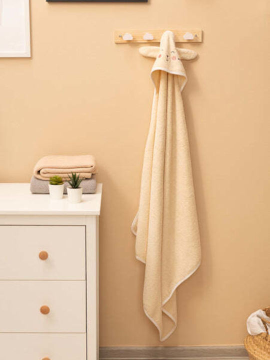 Sensillo Hooded Baby Bath Towel Ecru