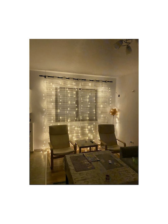 300 Λαμπάκια LED 3μ. x 300εκ. Θερμό Λευκό USB τύπου Κουρτίνα