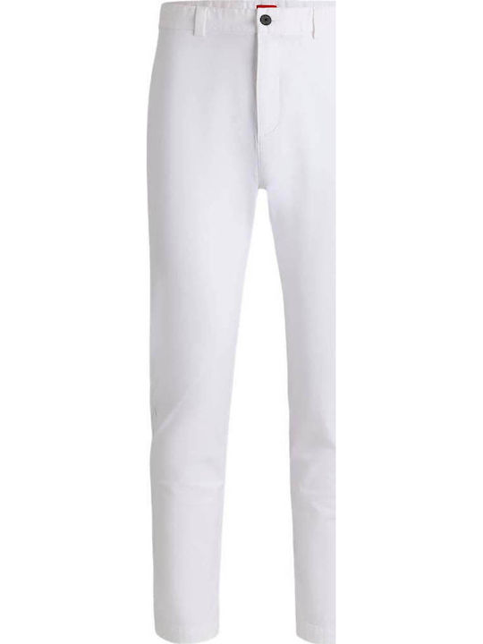 David251d Pantaloni Elastic Alb