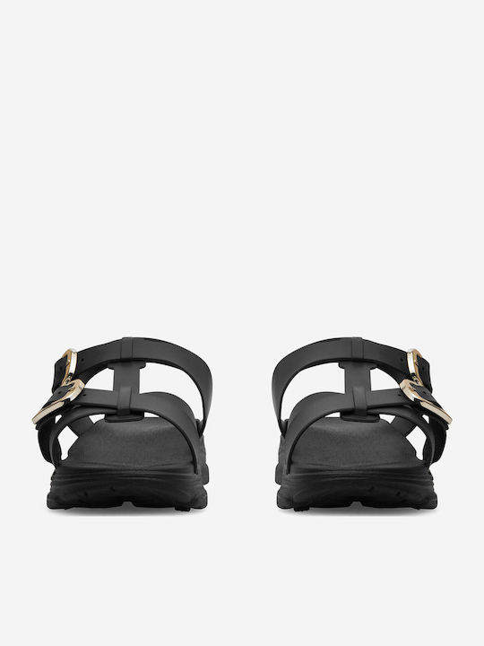 Flache Sandalen für Damen in Schwarz Farbe