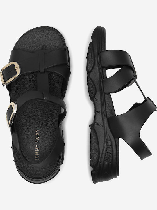 Flache Sandalen für Damen in Schwarz Farbe