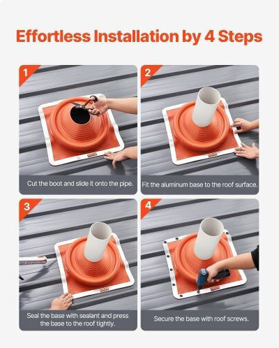 Vevor 2 Pieces Metal Roof Pipe Sealant Pipe Cover 6-3/4"-14" High Temperature Silicone Wdgdtghsgjl1cl6utv0