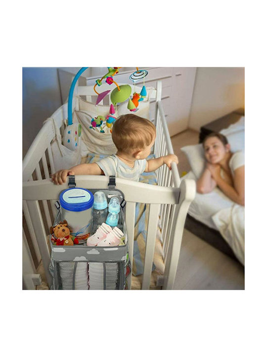 Crib Organizer Tecos Diapers Accessories Other Essentials Baby Care 43x28x20cm Hangable On Crib Gray