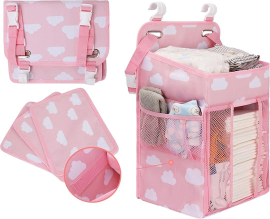 Organizator pentru Pătuț Tecos Scutece Accesorii Alte Esențiale Creștere Bebeluș 43x28x20cm Opțiune de Agățare Pătuț Roz