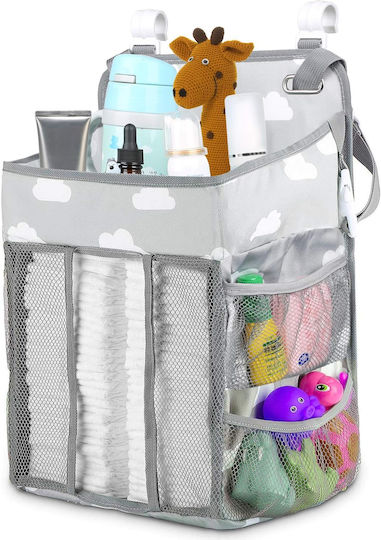 Crib Organizer Tecos Diapers Accessories Other Essentials Baby Care 43x28x20cm Hangable on Crib Gray