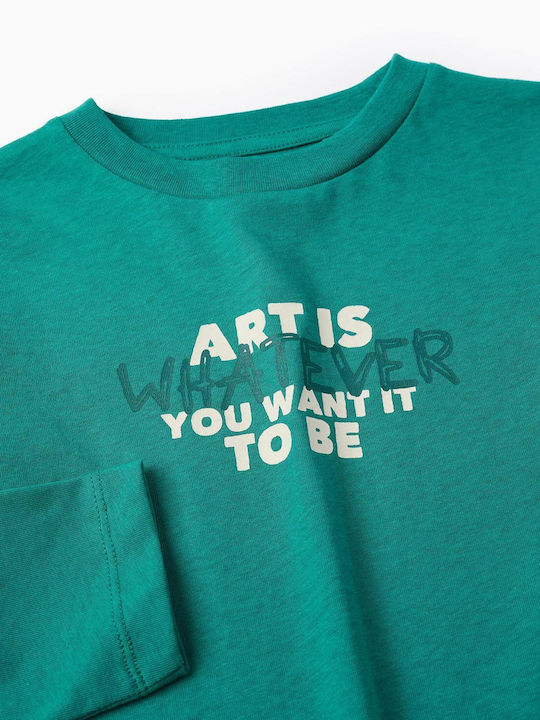 Zippy Children's Blouse Long Sleeve Green Art Is Whatever You Want It To Be