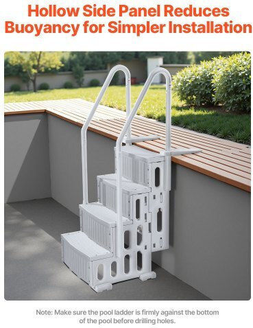 Vevor Σκάλα Πισίνας 87.4x80.8x198.5εκ. Γκρι