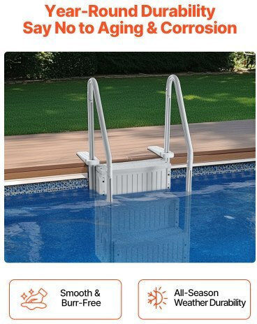 Vevor Σκάλα Πισίνας 87.4x80.8x198.5εκ. Γκρι