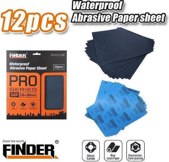 Finder Simple Sanding Sheet 230x280mm Set 12pcs