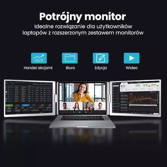 Extralink Smart Life S688 Monitor 2-screen 14" Full Hd Ips 60hz Laptops 12" To 17.3"