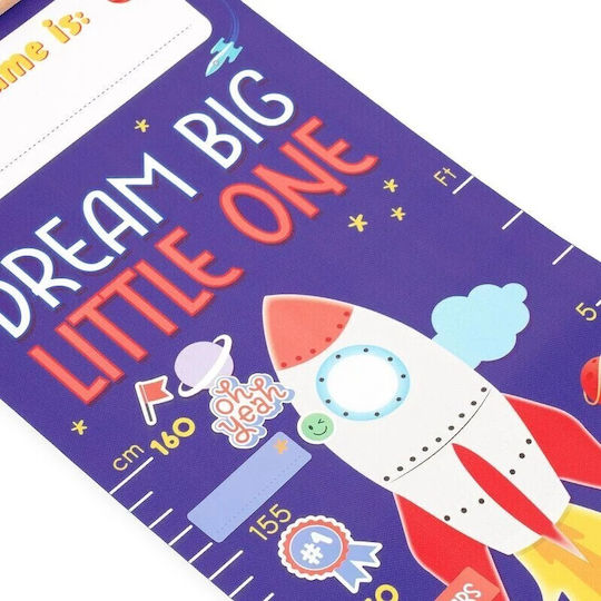 Legami Milano Kids Growth Height Chart Wall Sticker with Design Space Light Multicolour