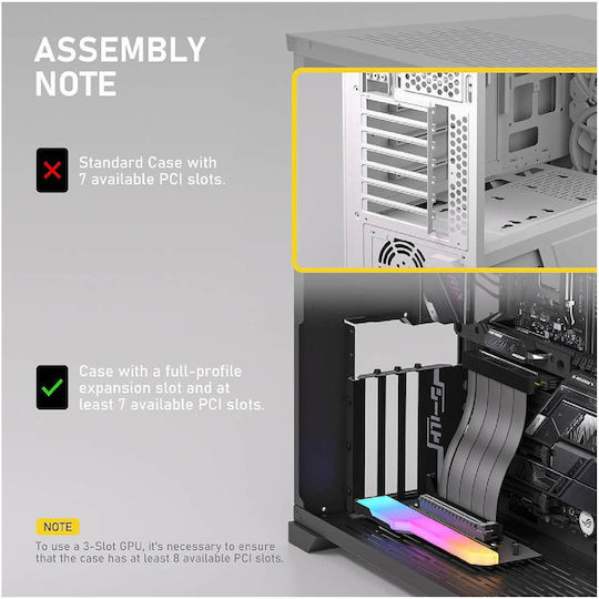 Ezdiy-fab RGB Вертикална PCIe 4.0 GPU Монтажна Скоба за Графична Карта 90° Riser Кабел Yihpi344-2